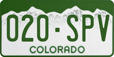 CO license plate 020SPV