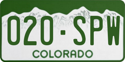 CO license plate 020SPW
