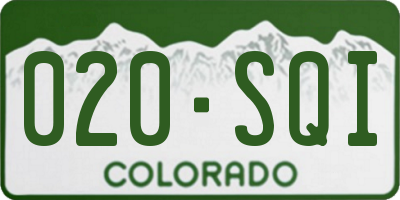 CO license plate 020SQI