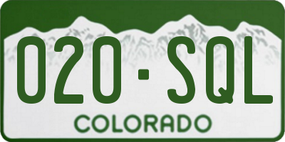 CO license plate 020SQL