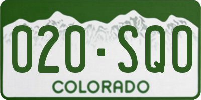 CO license plate 020SQO