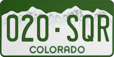 CO license plate 020SQR