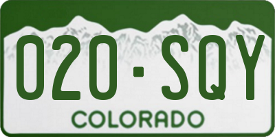 CO license plate 020SQY