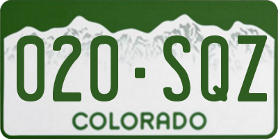 CO license plate 020SQZ