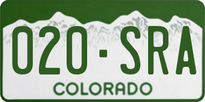 CO license plate 020SRA