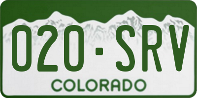 CO license plate 020SRV