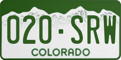CO license plate 020SRW