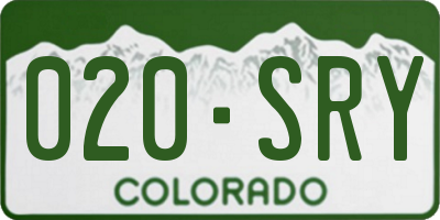 CO license plate 020SRY