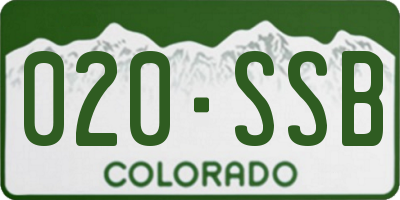 CO license plate 020SSB
