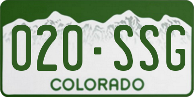 CO license plate 020SSG