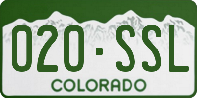 CO license plate 020SSL
