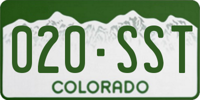 CO license plate 020SST