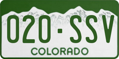 CO license plate 020SSV