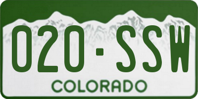 CO license plate 020SSW