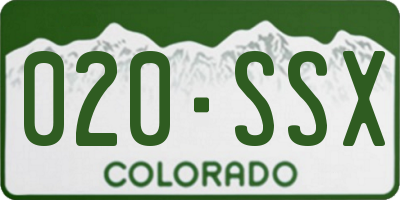 CO license plate 020SSX