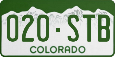 CO license plate 020STB