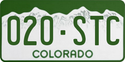 CO license plate 020STC