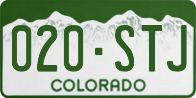 CO license plate 020STJ