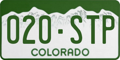 CO license plate 020STP