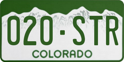 CO license plate 020STR