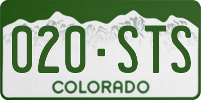 CO license plate 020STS