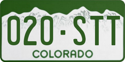CO license plate 020STT