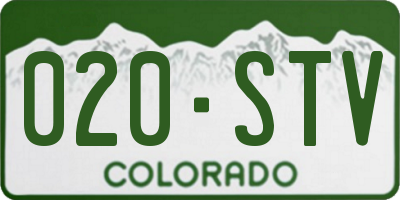 CO license plate 020STV