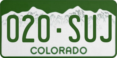 CO license plate 020SUJ