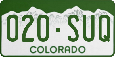 CO license plate 020SUQ