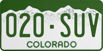 CO license plate 020SUV