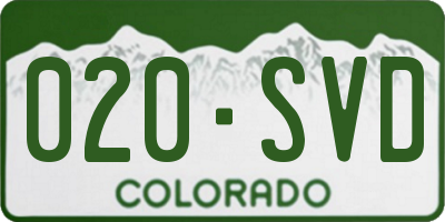 CO license plate 020SVD