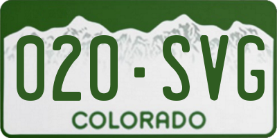 CO license plate 020SVG