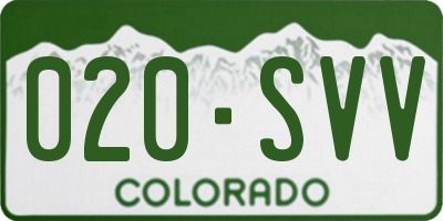 CO license plate 020SVV