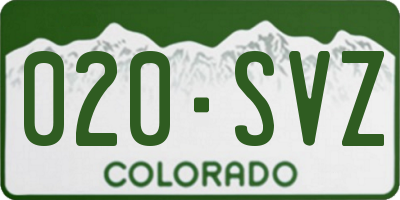 CO license plate 020SVZ