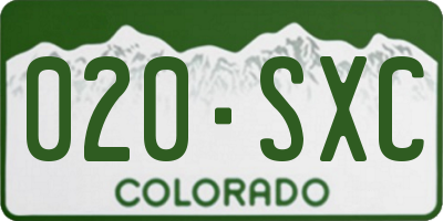 CO license plate 020SXC