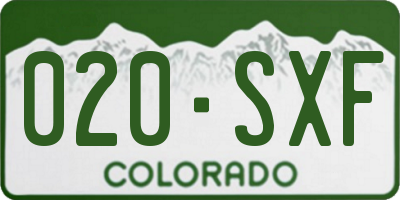 CO license plate 020SXF
