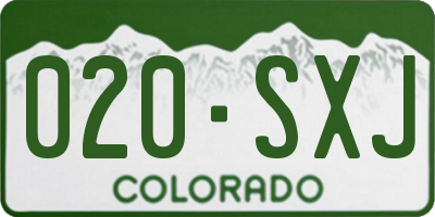 CO license plate 020SXJ