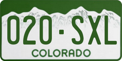 CO license plate 020SXL