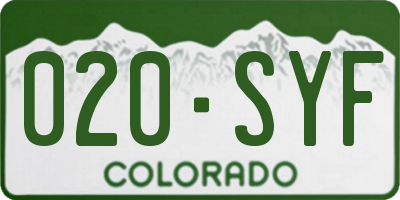 CO license plate 020SYF