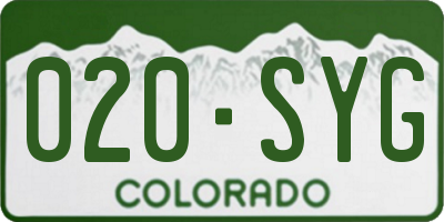 CO license plate 020SYG