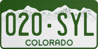 CO license plate 020SYL