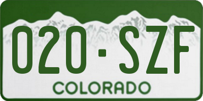 CO license plate 020SZF