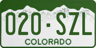 CO license plate 020SZL