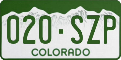 CO license plate 020SZP