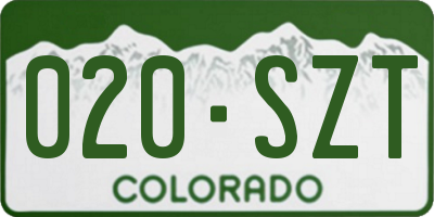 CO license plate 020SZT