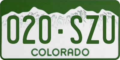 CO license plate 020SZU