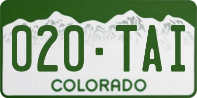 CO license plate 020TAI