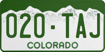 CO license plate 020TAJ