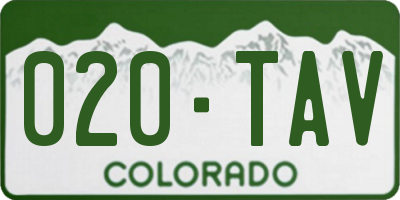 CO license plate 020TAV