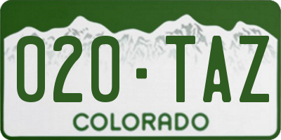 CO license plate 020TAZ